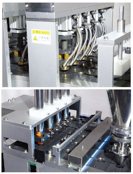 CCM-240-01直线四列咖啡胶囊灌装扣盖一体机机械细节图