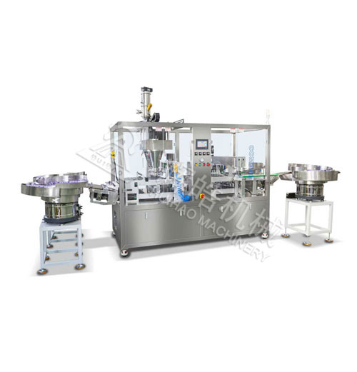 CCM-240-02直线四列咖啡胶囊灌装扣盖一体机